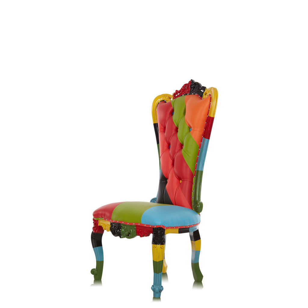 "Valentina" Accent Armless Throne Chair - Rainbow