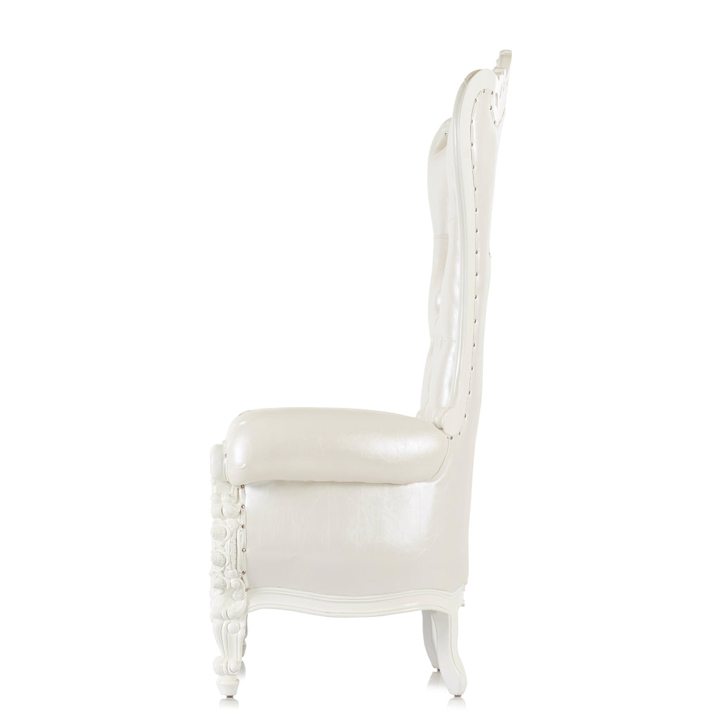 "Crown Tiffany" Throne Chair - White / White