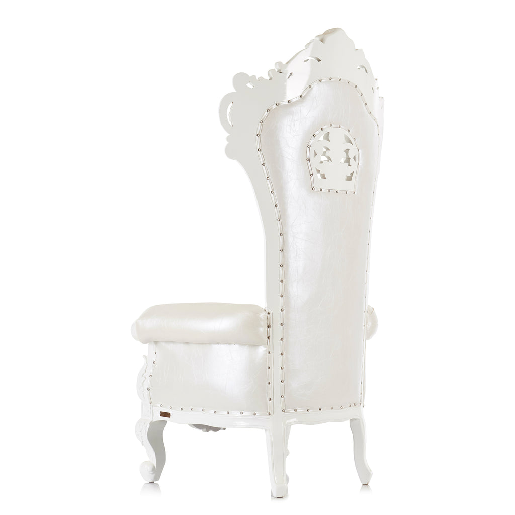 "Queen Babette" Throne Chair - White / White