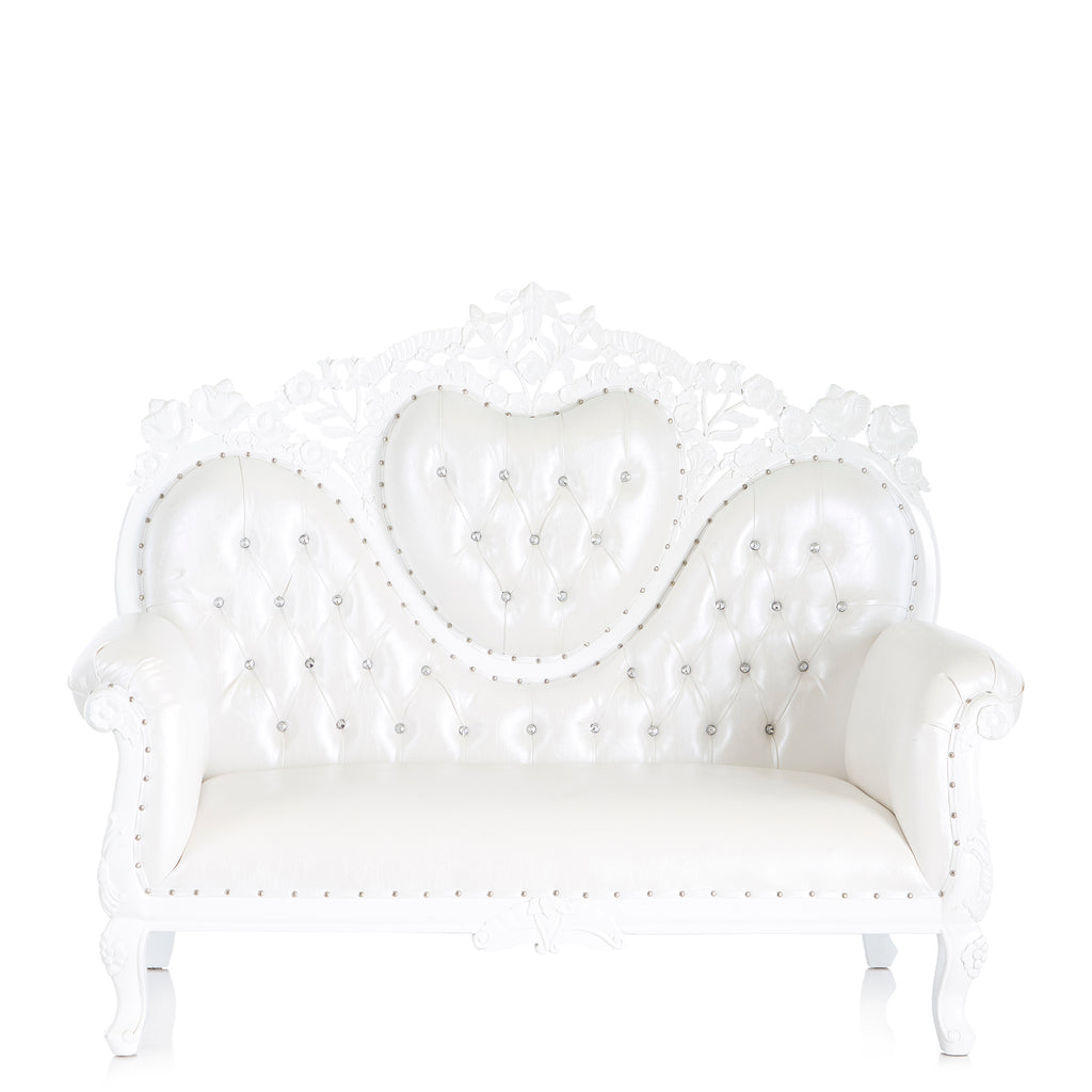"Capri" Royal Love Seat - White / White