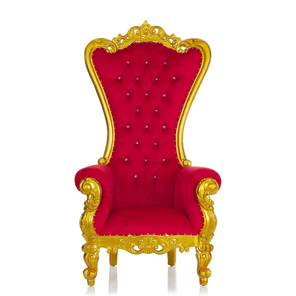 "Queen Tiffany" Throne Chair - Red / Gold