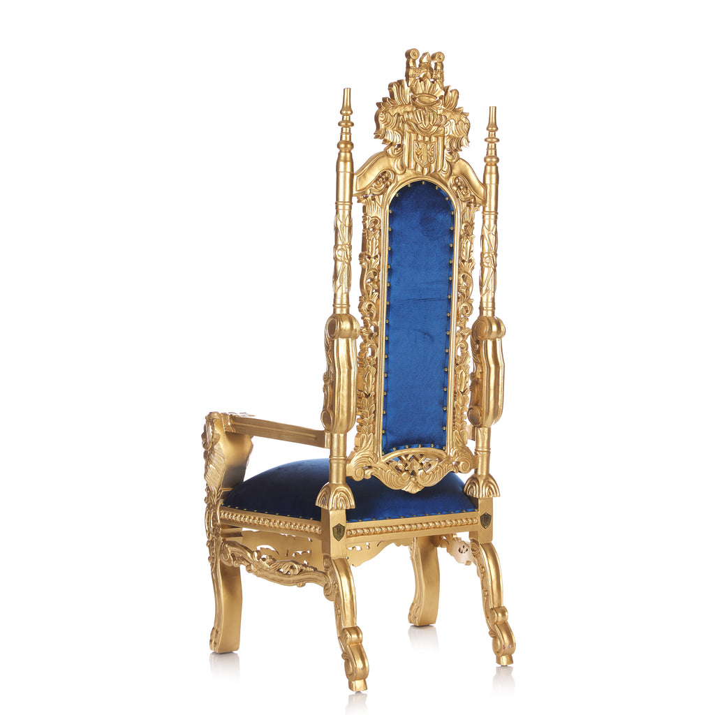 "King David" Lion Throne Chair - Royal Blue / Gold