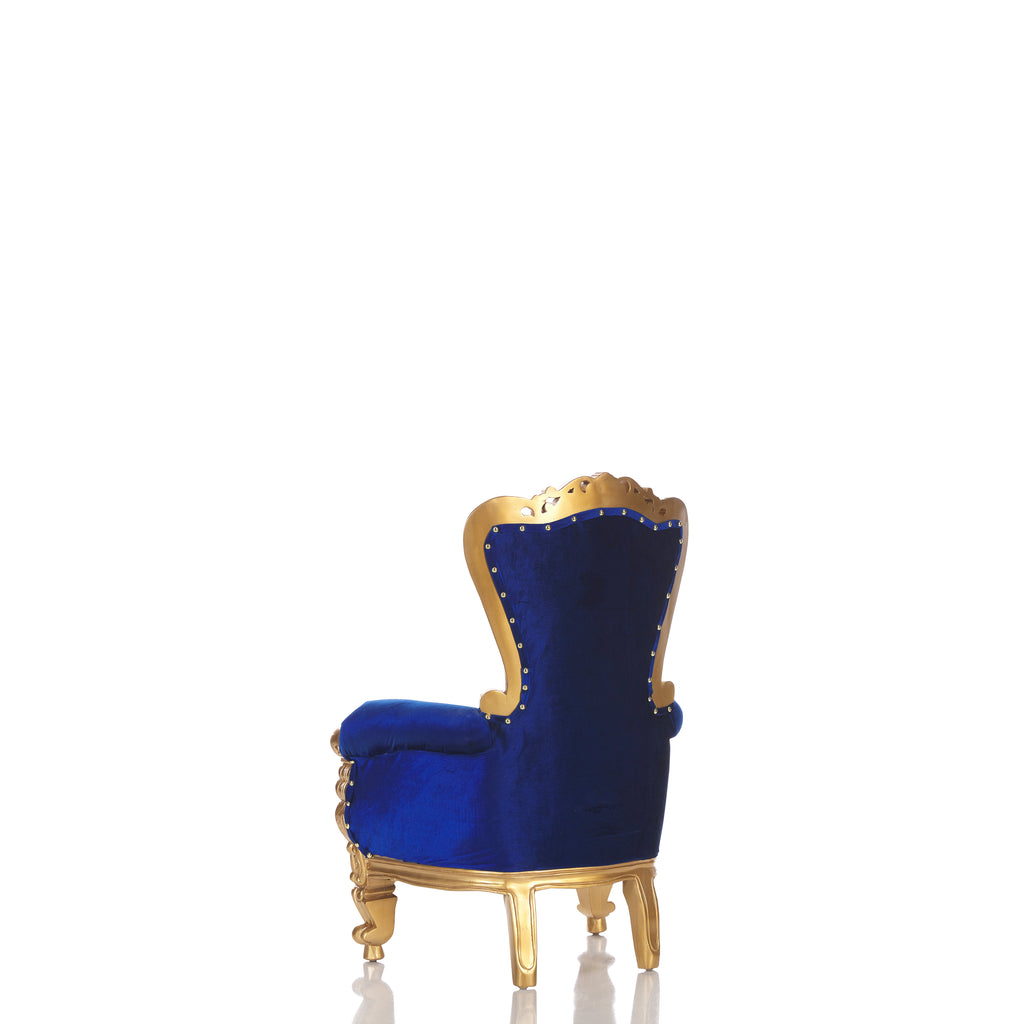 "Mini Tiffany 33" Kids Throne Chair - Royal Blue / Gold