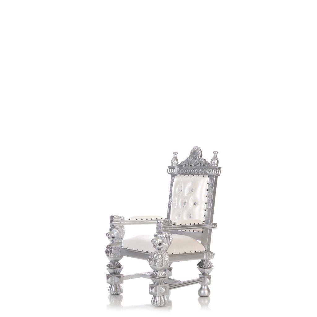 "Mini Kong" Throne Chair - White / Silver