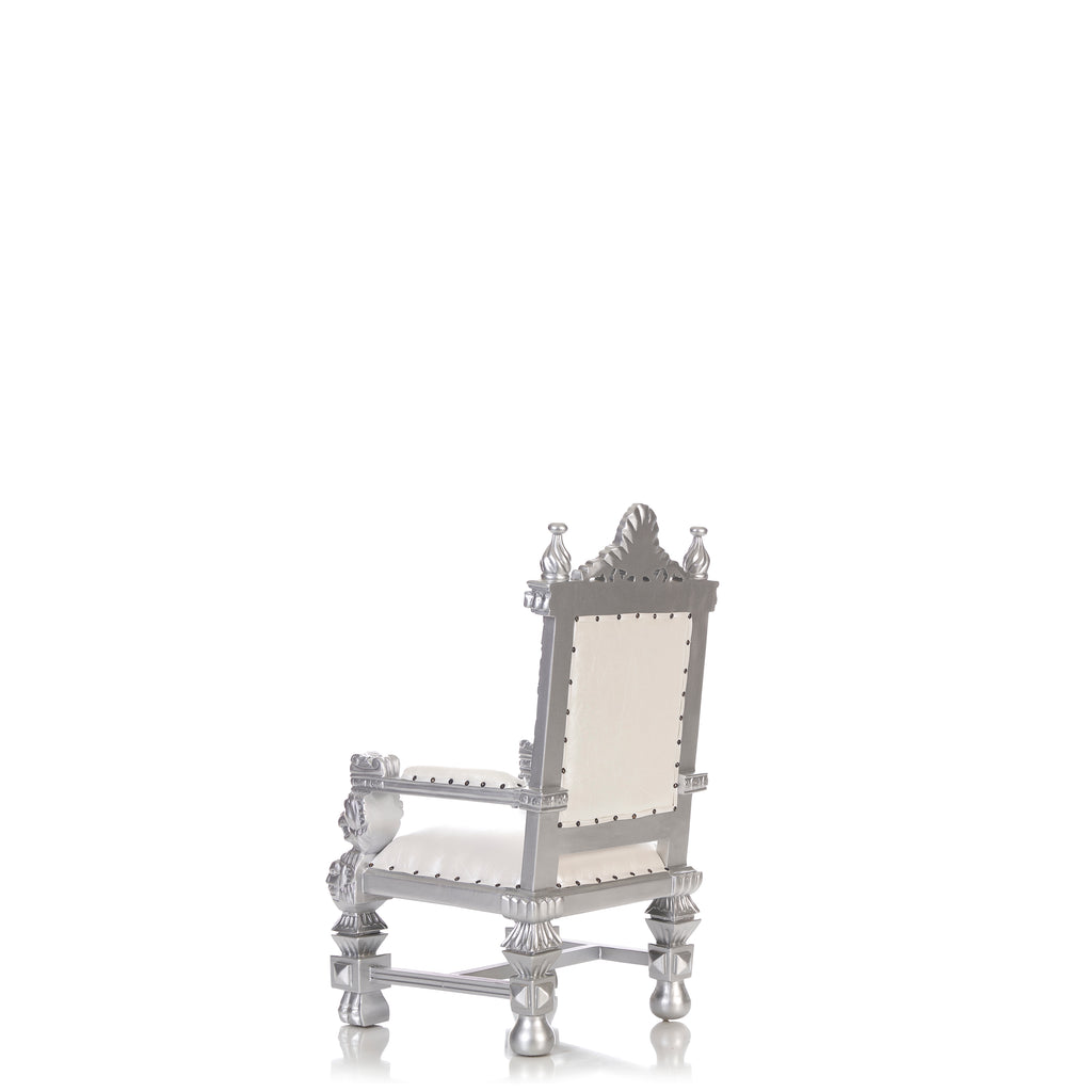 "Mini Kong" Throne Chair - White / Silver
