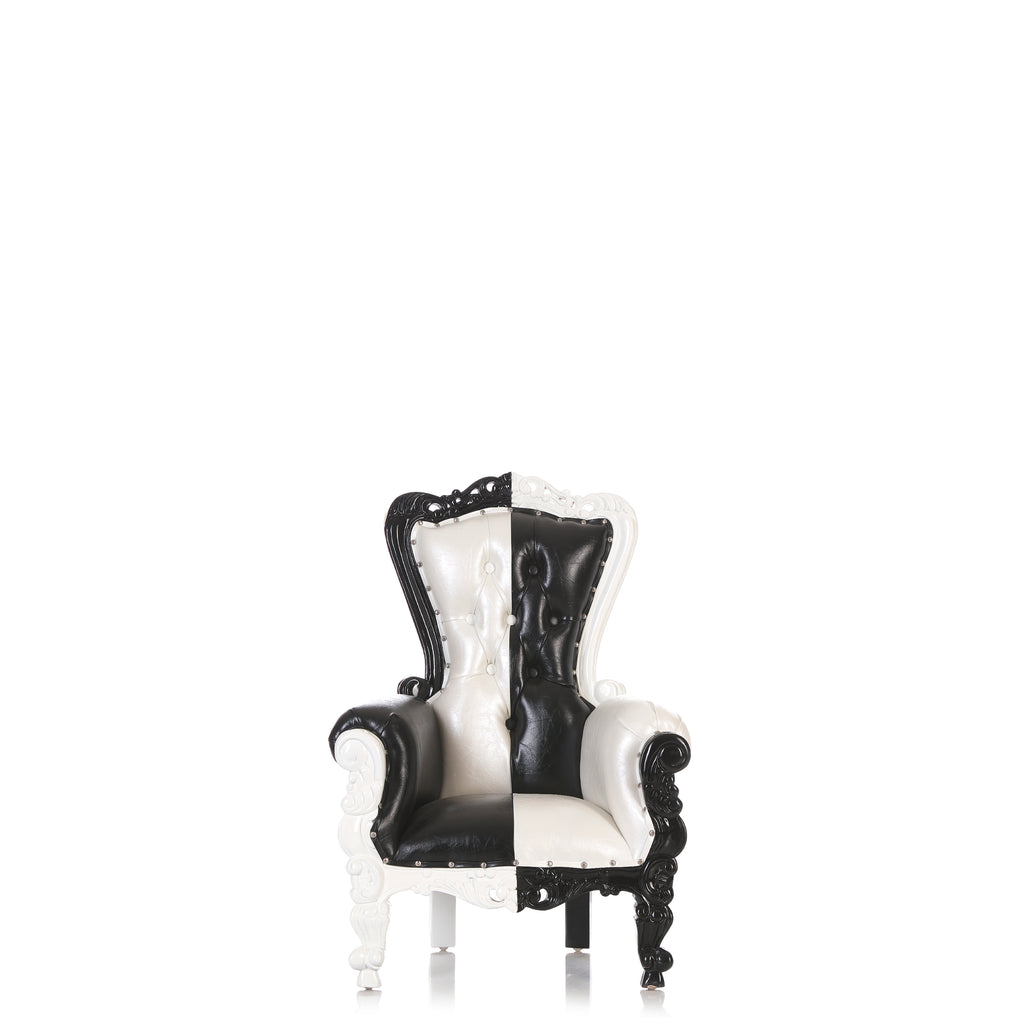 "Mini Tiffany" Kids Throne Chair - Black / White