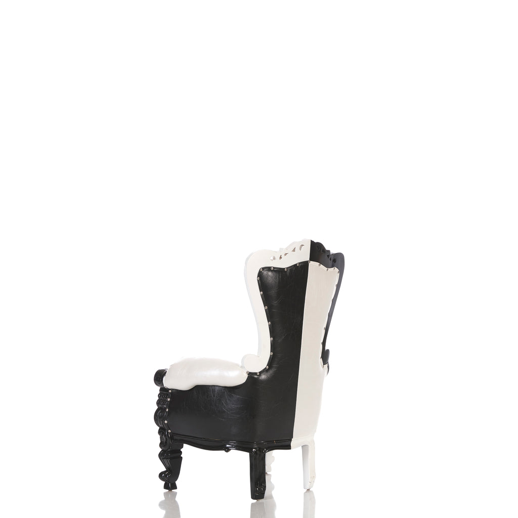 "Mini Tiffany 38" Kids Throne Chair - Black / White
