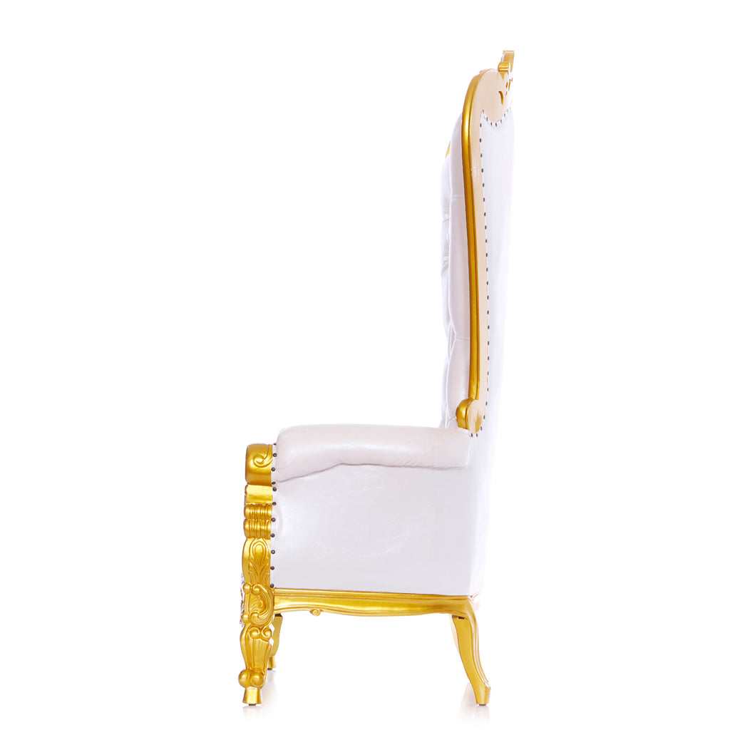 "Queen Tiffany" Throne Chair - White / Gold