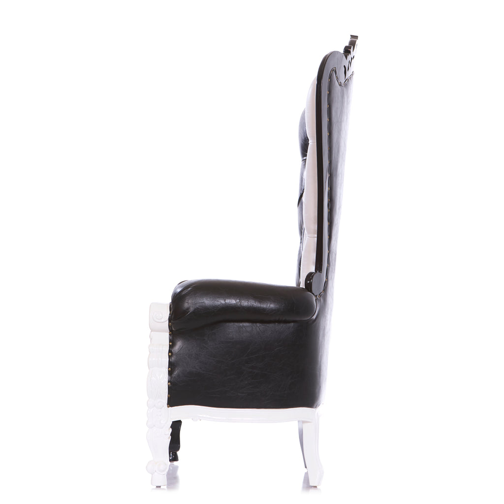 "Queen Tiffany" Throne Chair - Black / White