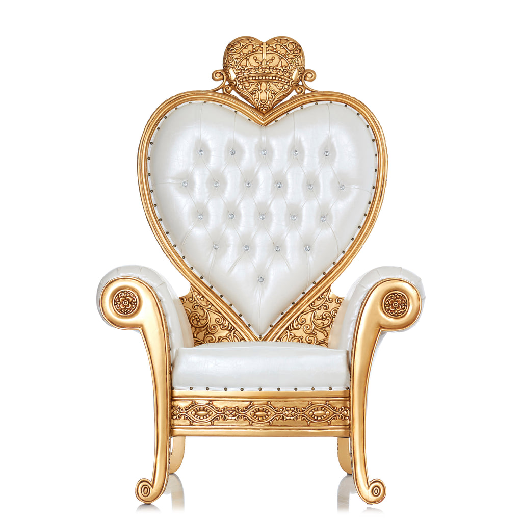 "Royal Valentine" Throne Chair - White / Gold