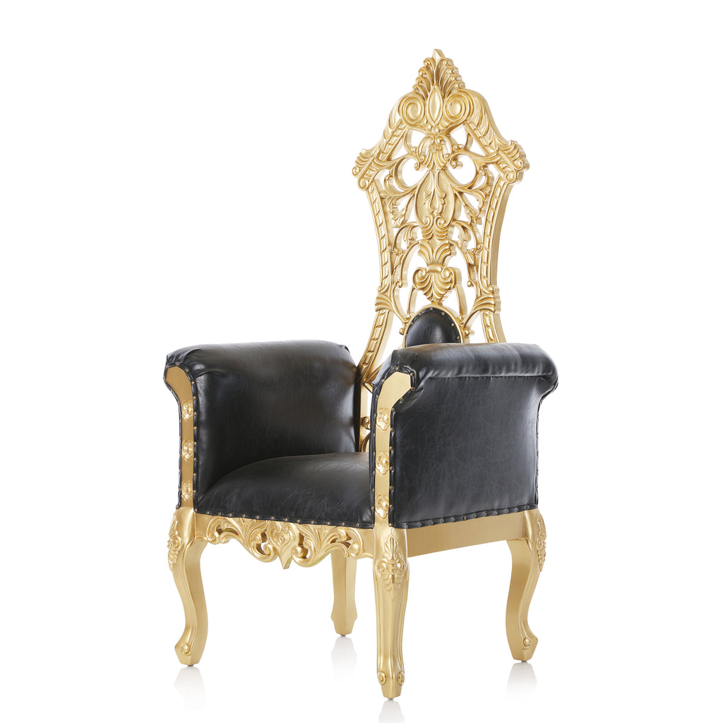 "Queen Amina" Royal Throne Chair - Black / Gold