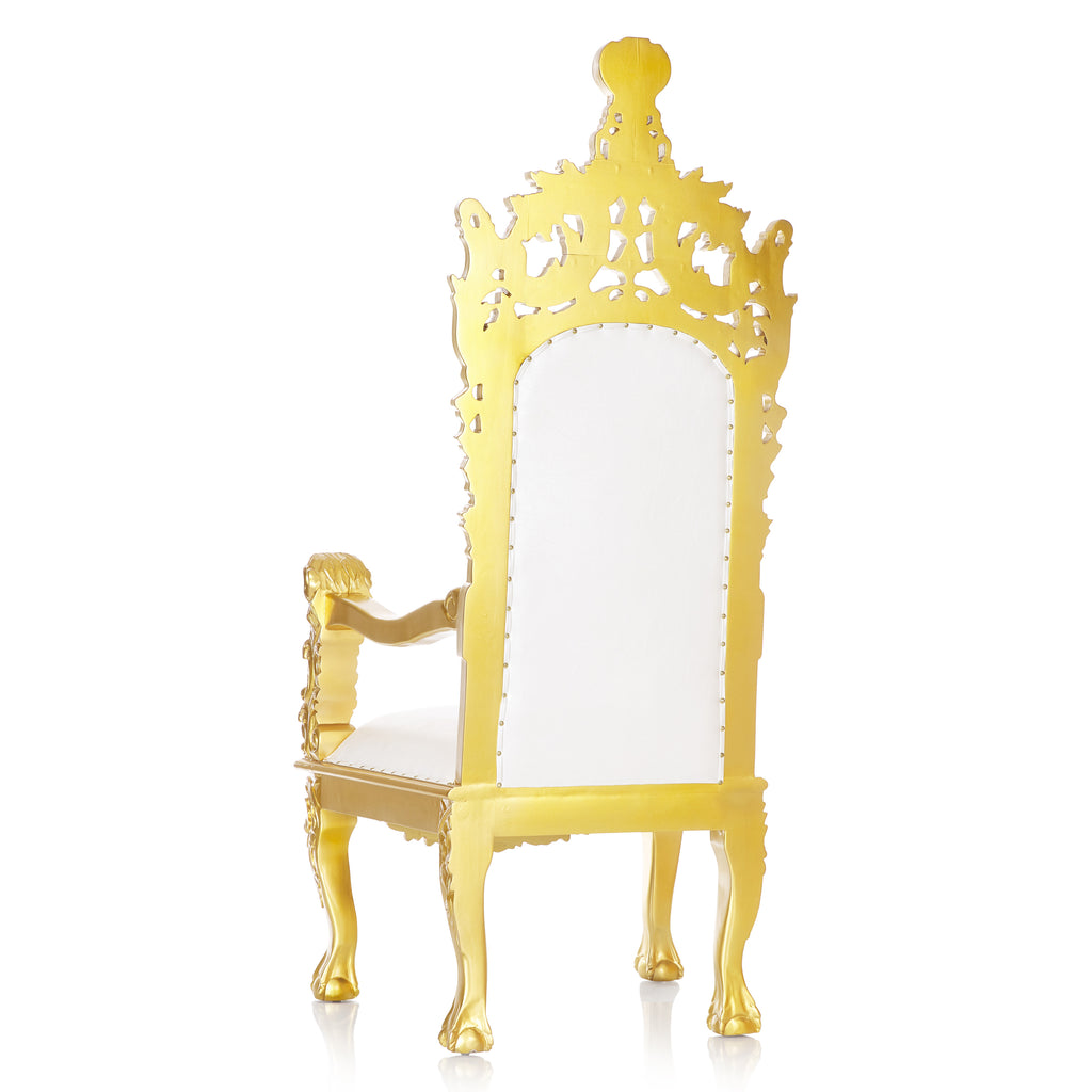 "Cassandra" Throne Chair - White / Gold