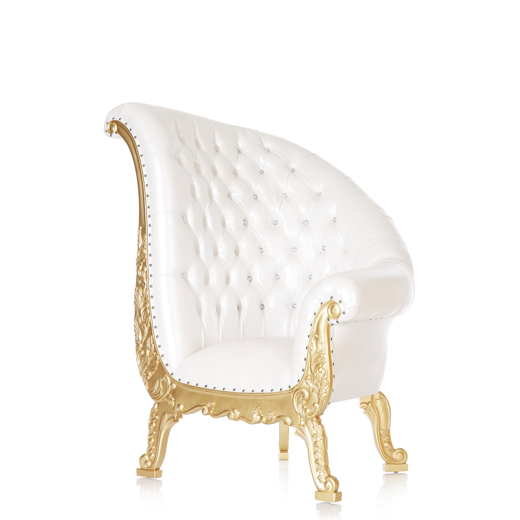 Bellagio Royal Throne Chairs  -  White / Gold