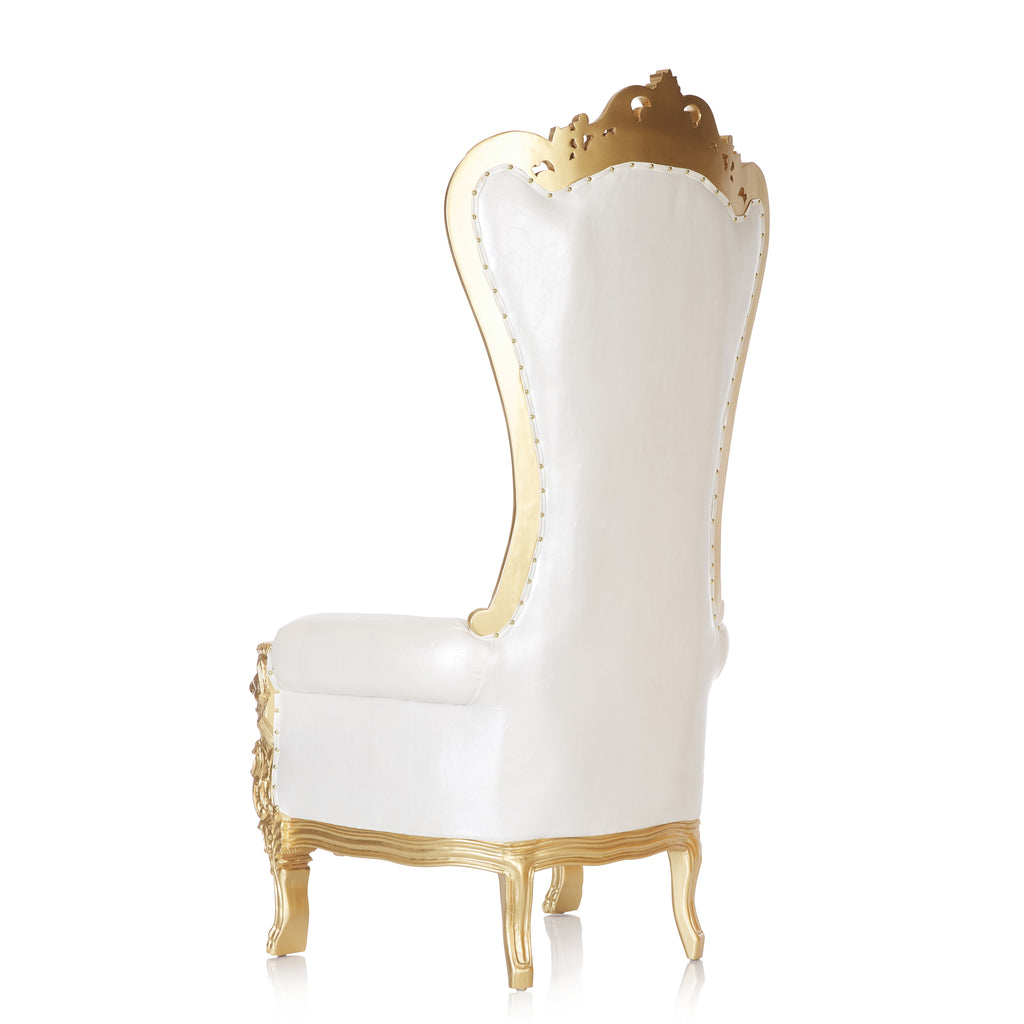"Queen Tiffany" Lion Throne Chair - White / Gold