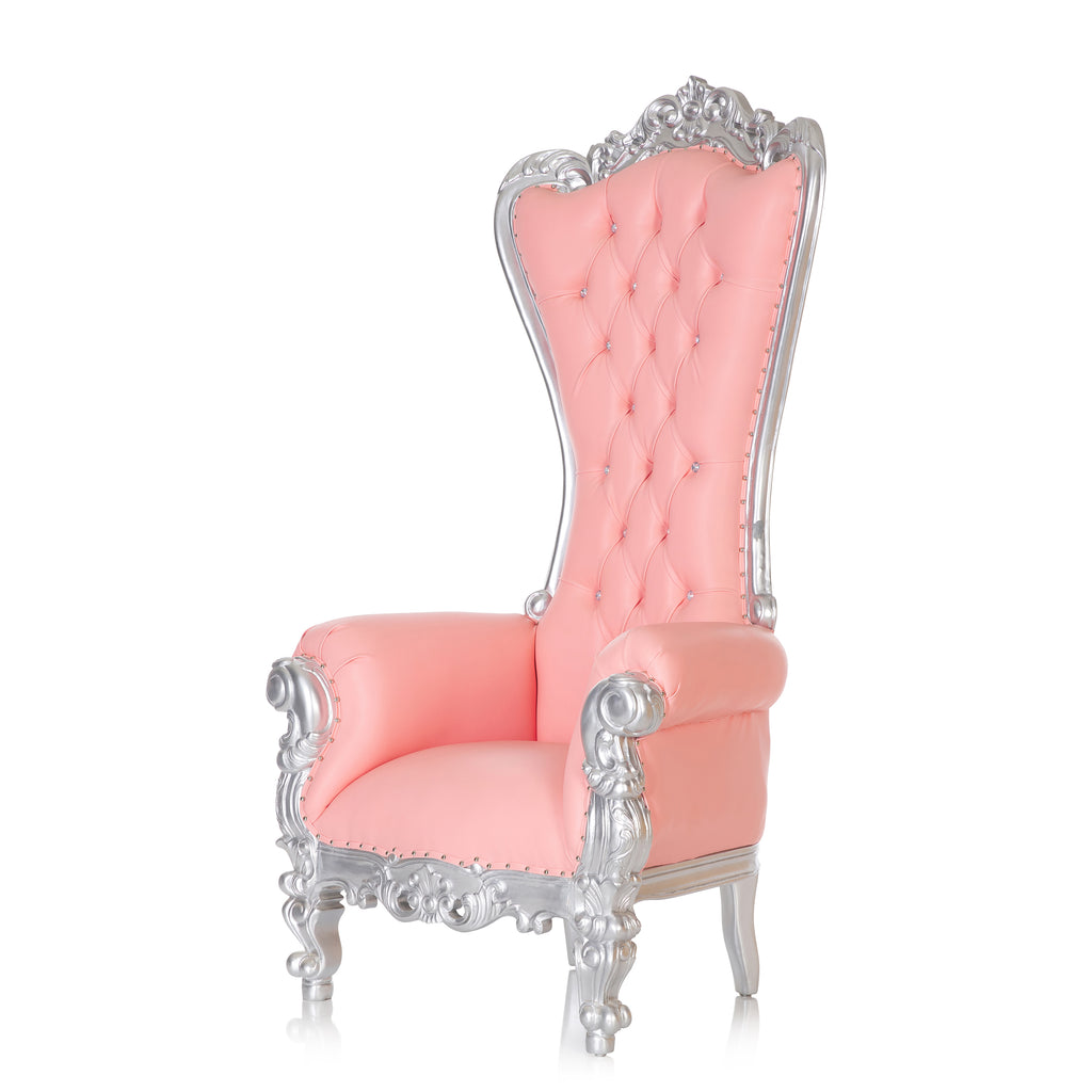 "Queen Tiffany 2.0" Throne Chair - Pink / Silver