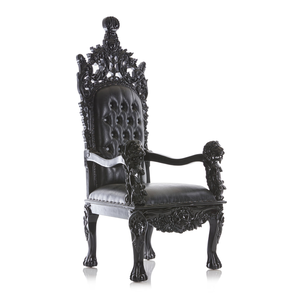 "Cassandra" Throne Chair - Black / Black