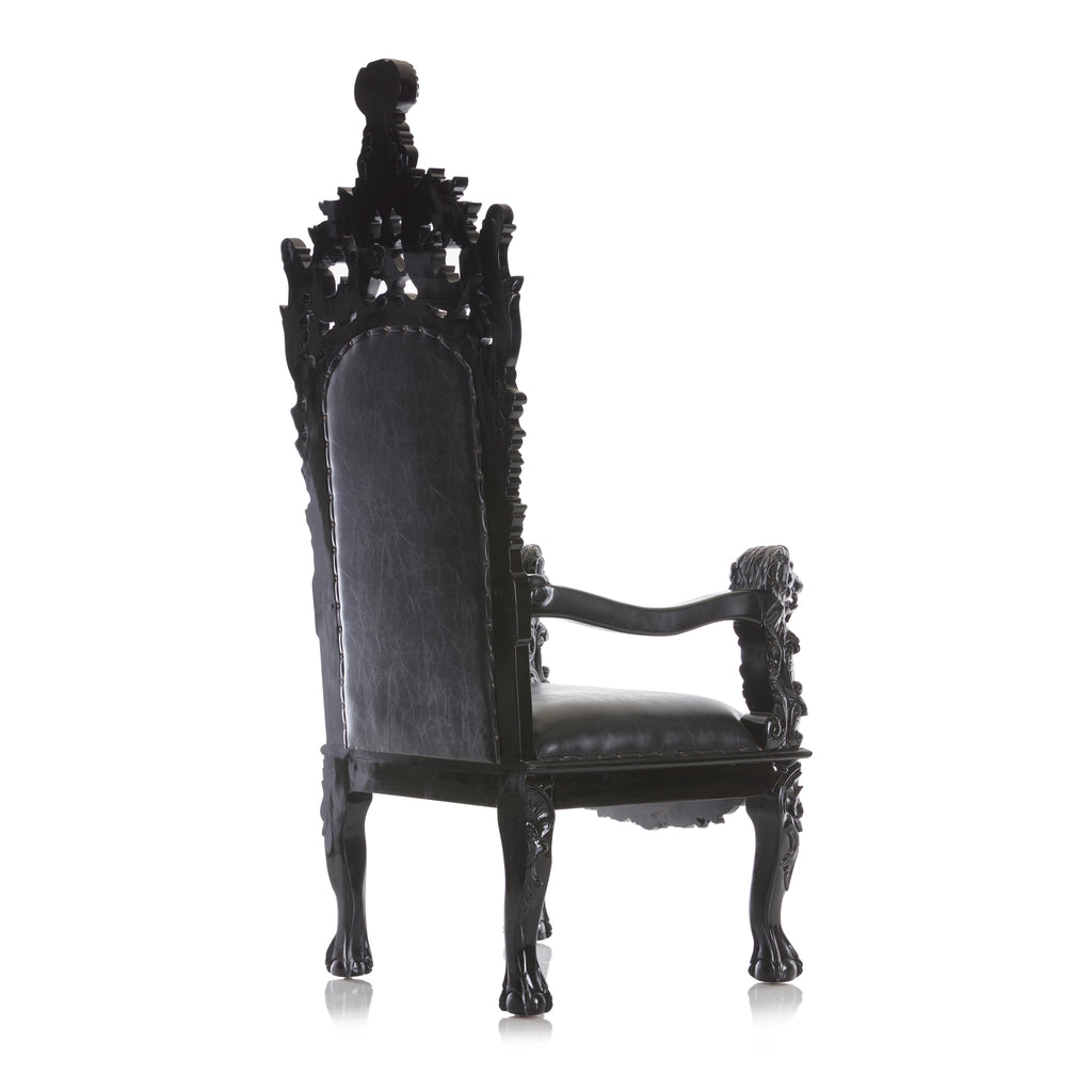 "Cassandra" Throne Chair - Black / Black