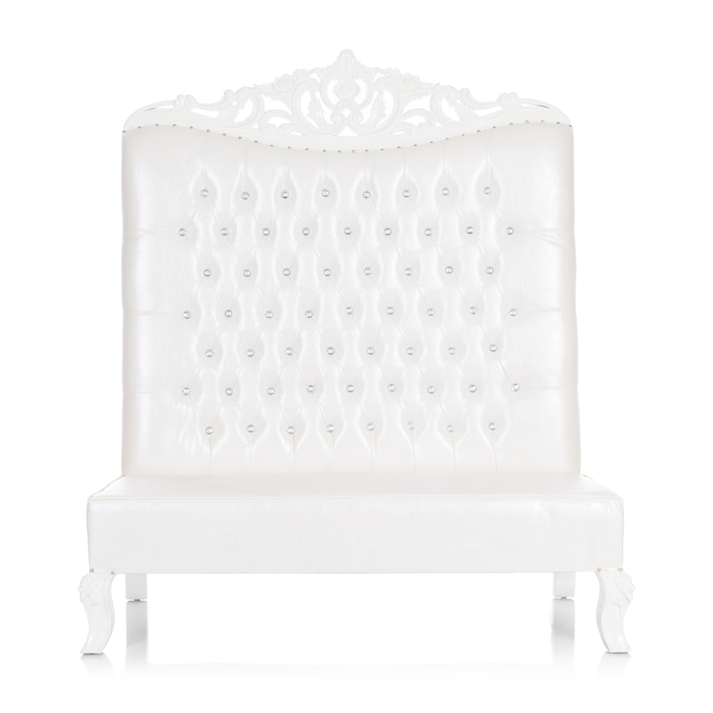 "King George" Royal Love Seat - White / White