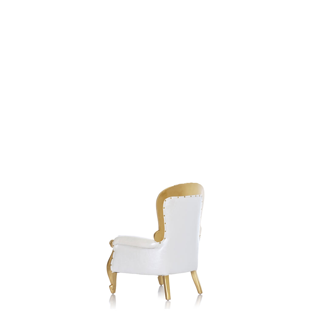 "Amelia 26" Mini Princess Throne Chair - White / Gold