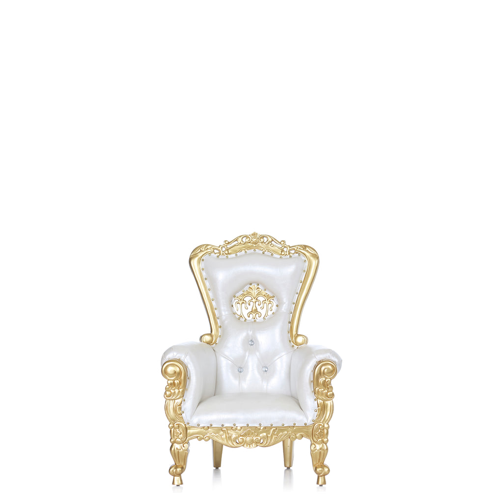"Mini Crown Tiffany" Kids Throne - White / Gold