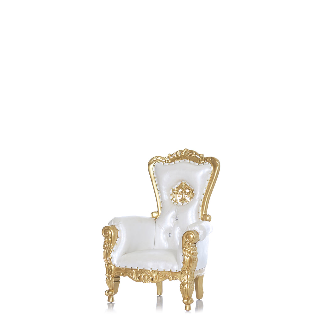 "Mini Crown Tiffany 36" Kids Throne - White / Gold