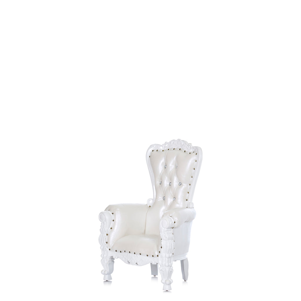 "Mini Tiffany" Kids Throne Chair - White / White