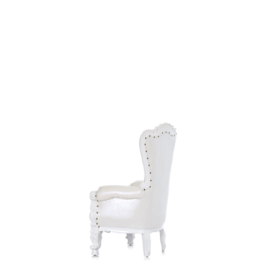 "Mini Tiffany 36" Kids Throne Chair - White / White