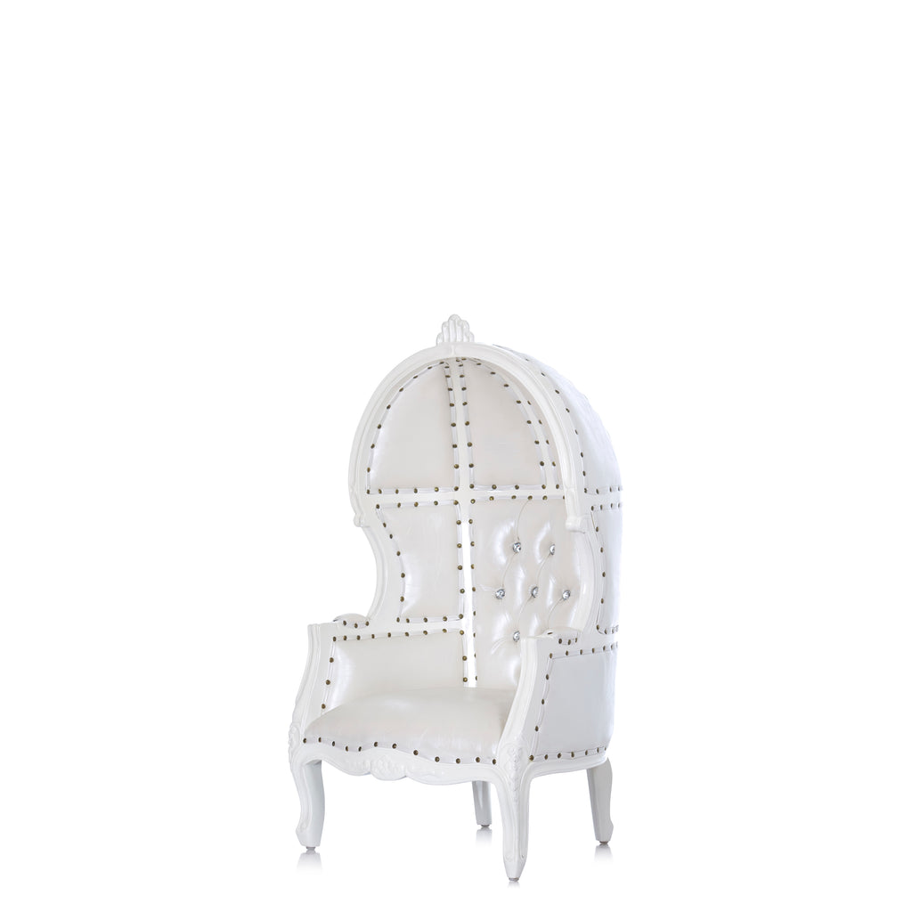 "Mini Canopy" Kids Throne Chair - White / White