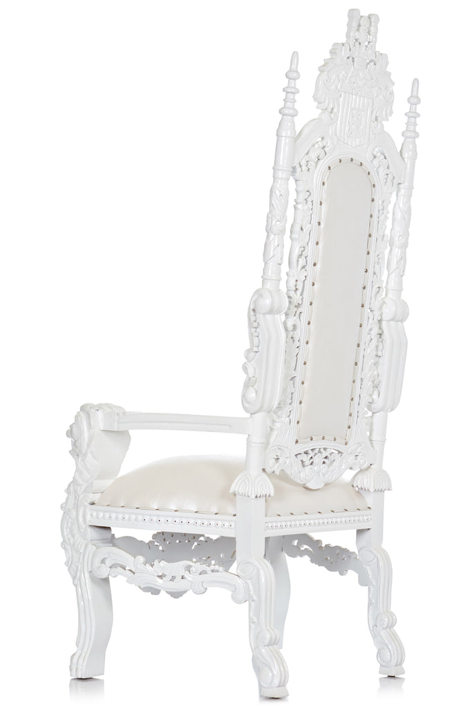 "King David" Lion Throne Chair - White / White