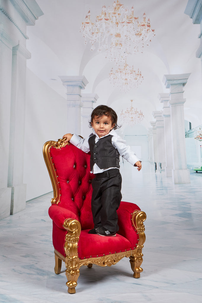 "Mini Tiffany" Children's Throne Chair - Red/Gold - THE THRONE KINGDOM