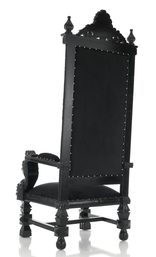 "King Kong" 88" Throne Chair - Black Velvet / Black