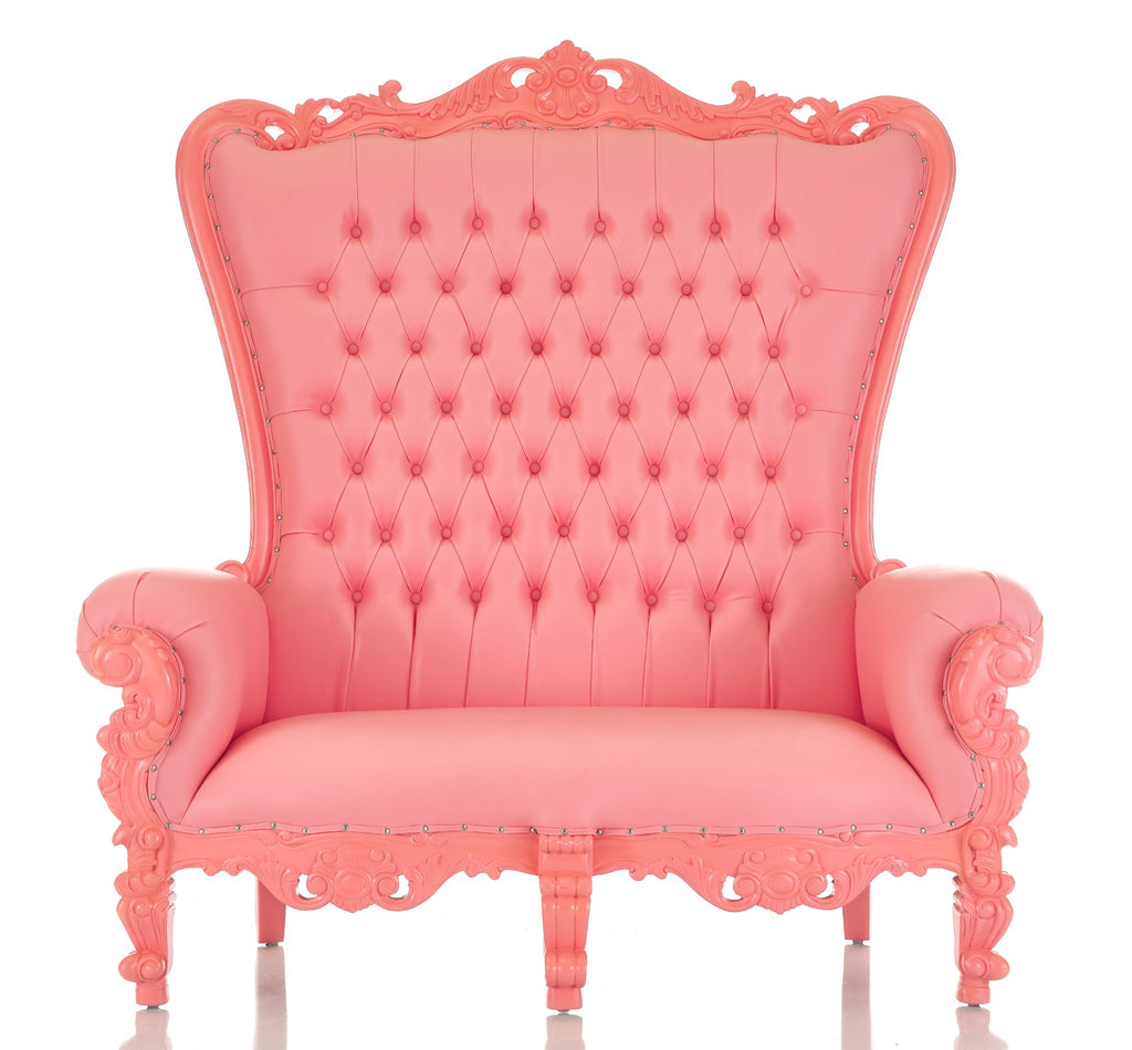 "Queen Tiffany" Love Seat Throne - Baby Pink / Baby Pink
