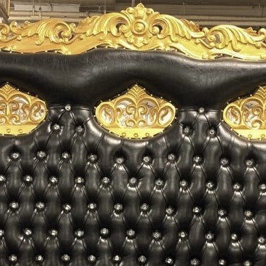 "Triple Crown Tiffany" Love Seat Throne - Black / Gold