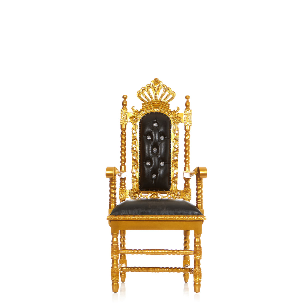 "Cyprian" Throne Chair - Black / Gold