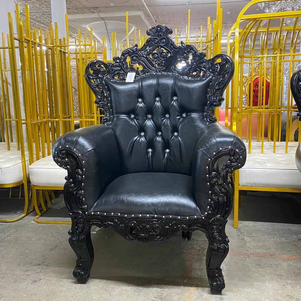 "Lidia 61” Royal Sofa Chair - Black / Black