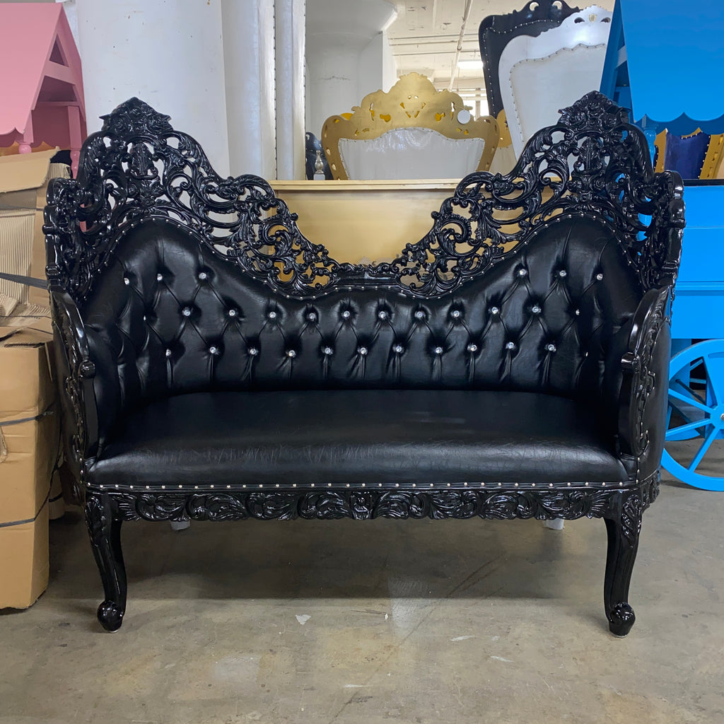 "Queen Marina" Royal Chaise Lounge - Black / Black