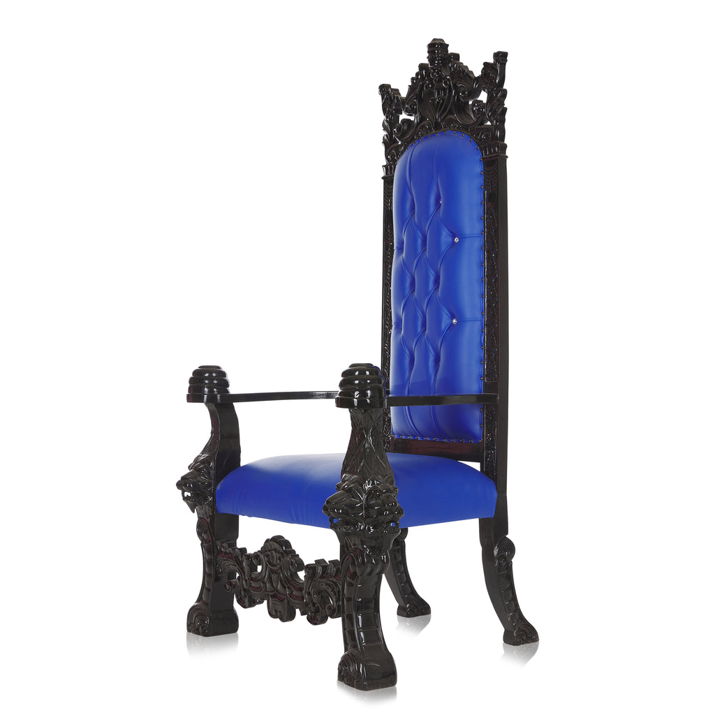 "King Solomon" Gothic Throne Chair - Black / Blue