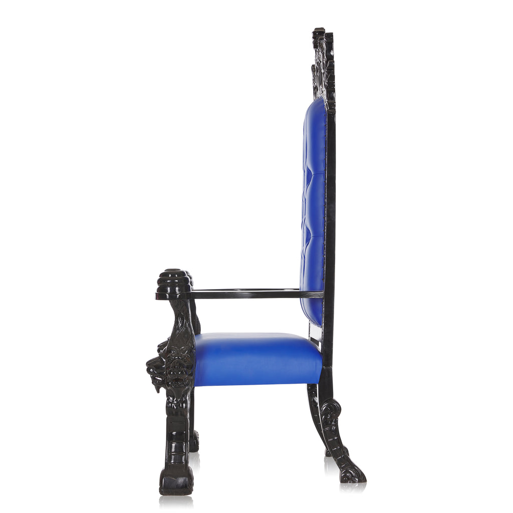 "King Solomon" Gothic Throne Chair - Black / Blue