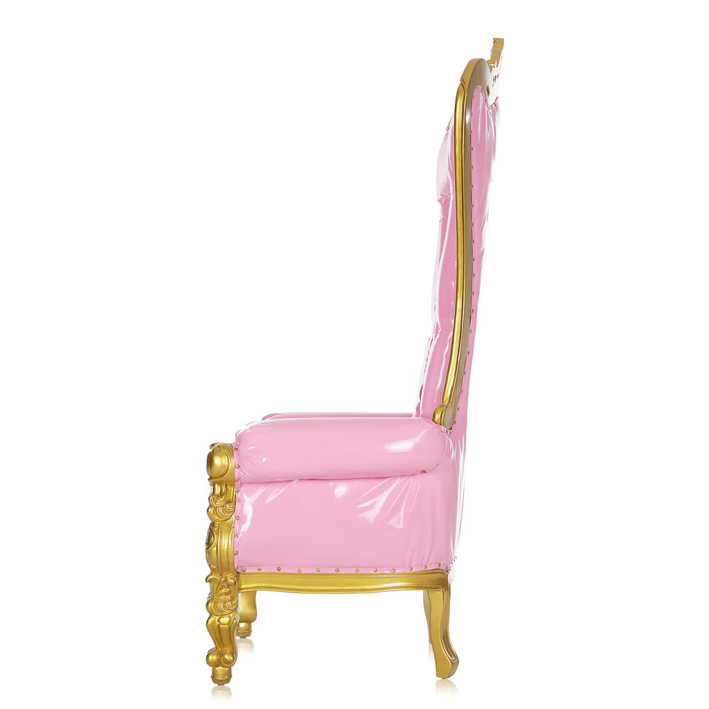 "Crown Tiffany" Throne Chair - Glossy Pink / Gold