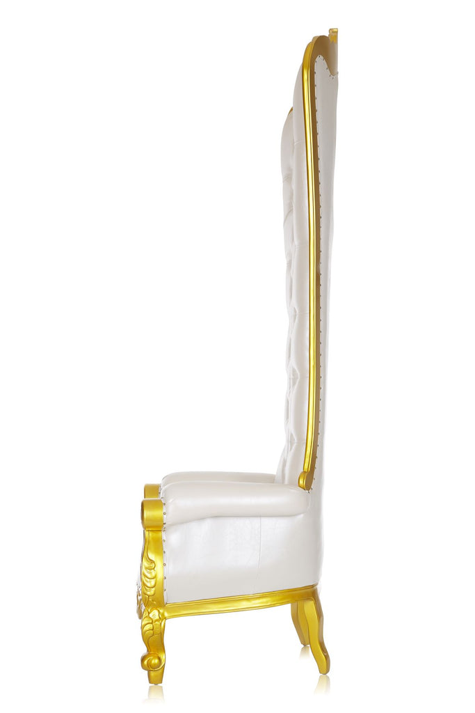 "Queen Tiffany 99"  Throne Chair - White / Gold