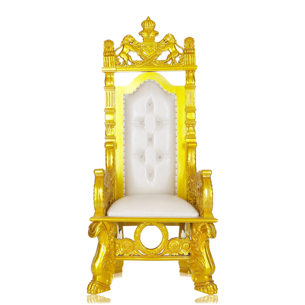 "King Stephen" Throne Chair - White / Gold