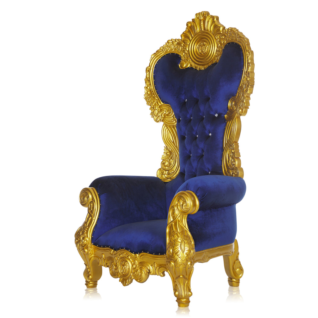 "Medusa" Throne Chair - Blue Velvet / Gold