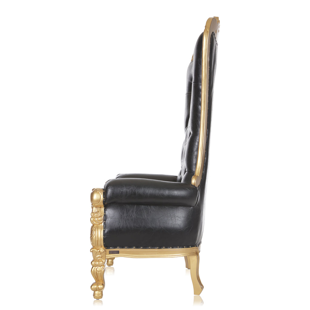 “Crown Tiffany" Extra Wide Throne Chair - Black / Gold