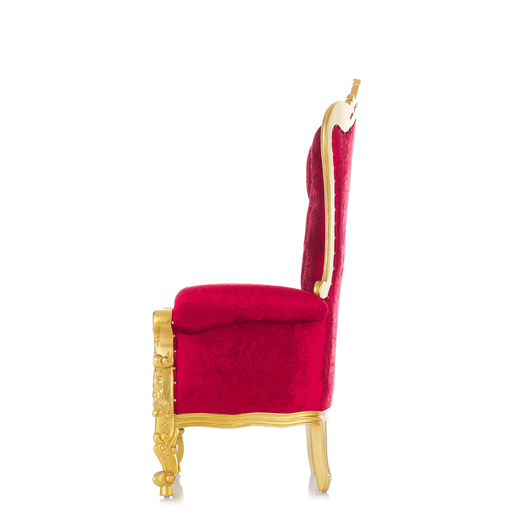 "Queen Tiffany 59" Throne Chair - Red Velvet / Gold