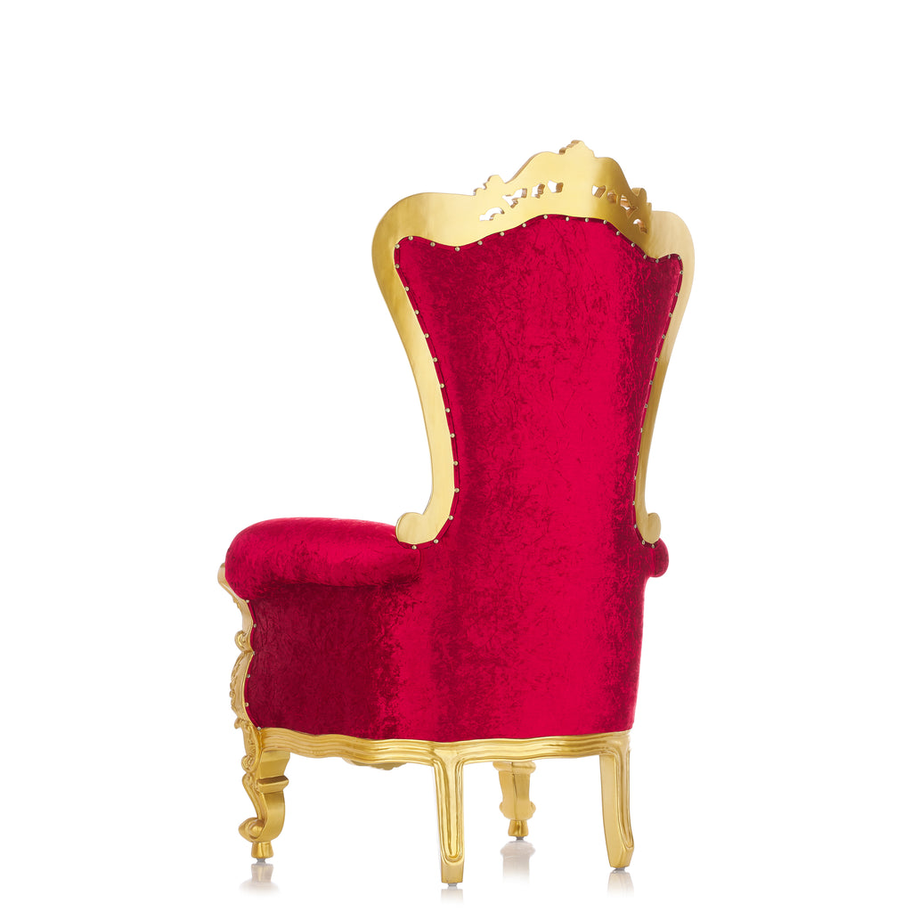 "Queen Tiffany 59" Throne Chair - Red Velvet / Gold