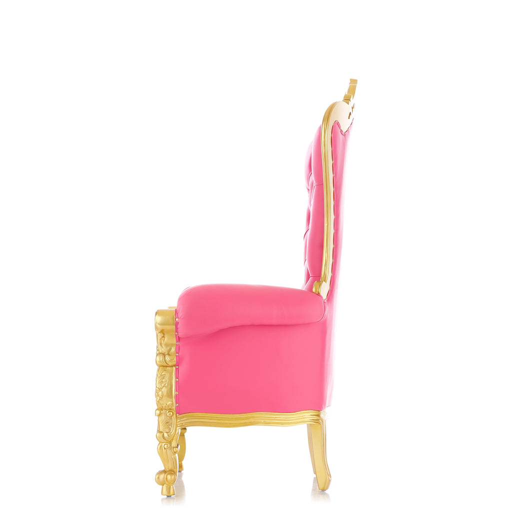 "Queen Tiffany 59" Throne Chair - Hot Pink / Gold