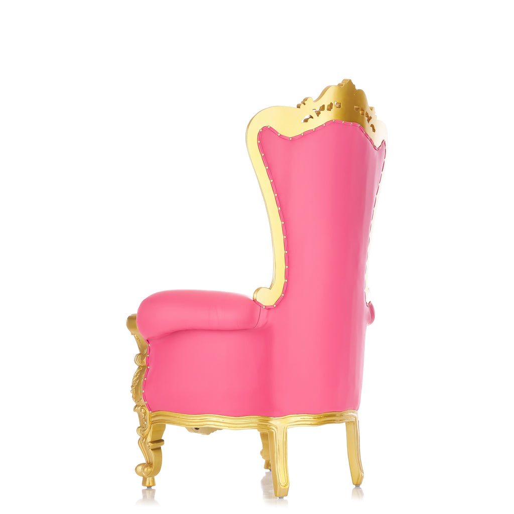 "Queen Tiffany 59" Throne Chair - Hot Pink / Gold