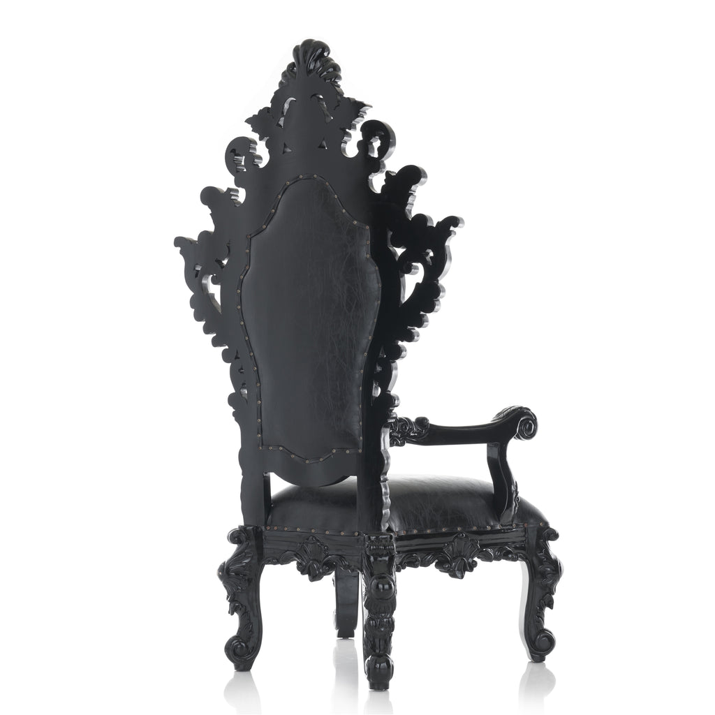 "King Darius" Royal Throne Chair - Black / Black