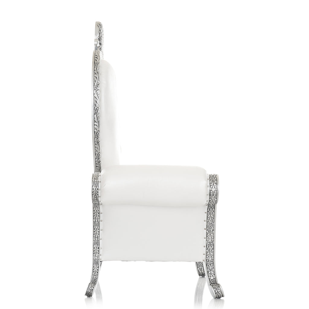 "Royal Valentine" Party Throne Chair - White / Silver