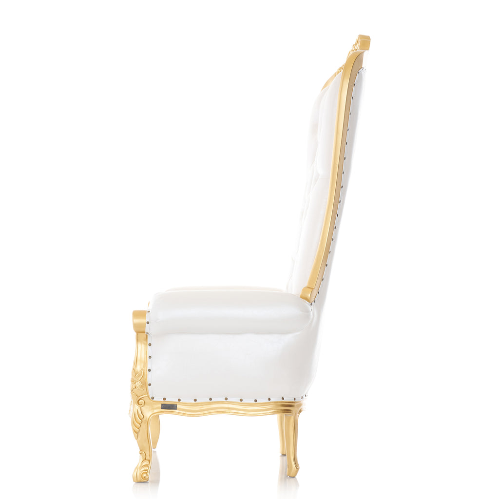 "Diana" Queen Throne Chair - White / Gold